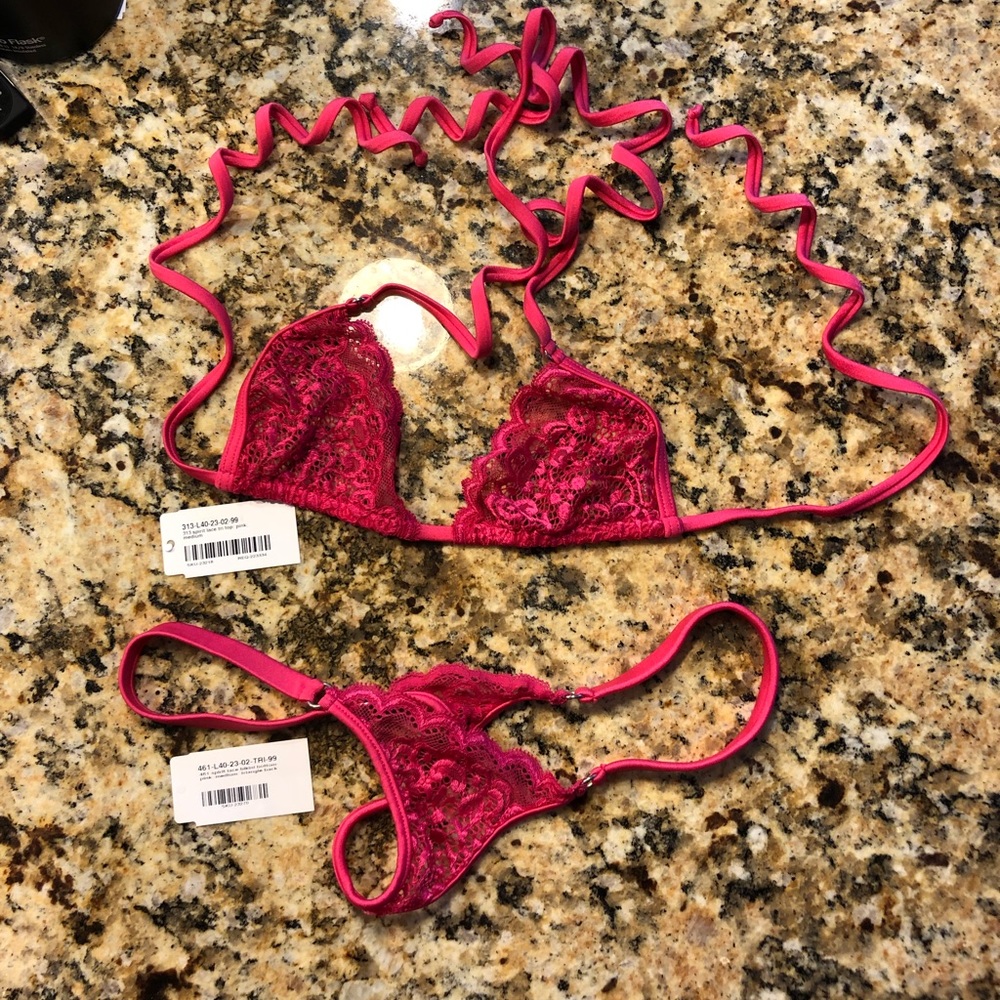 Spirit Lace Tri Top and Triangle Bikini Bottom NWT